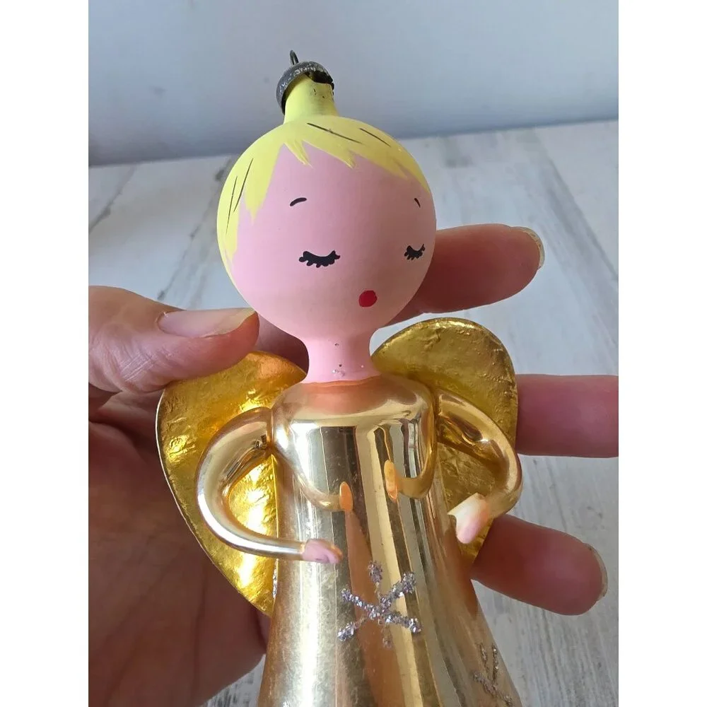 Antique Italian Angel cheer up glass ornament Xmas‎ tree